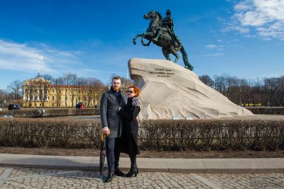 Фото с памятником Медный Всадник